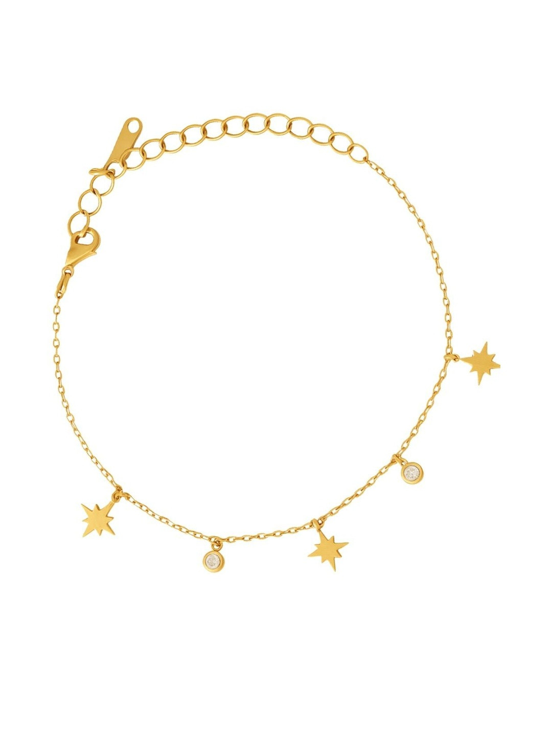 N3VO Stainless Steel Artificial Stones Studded Charm Bracelet