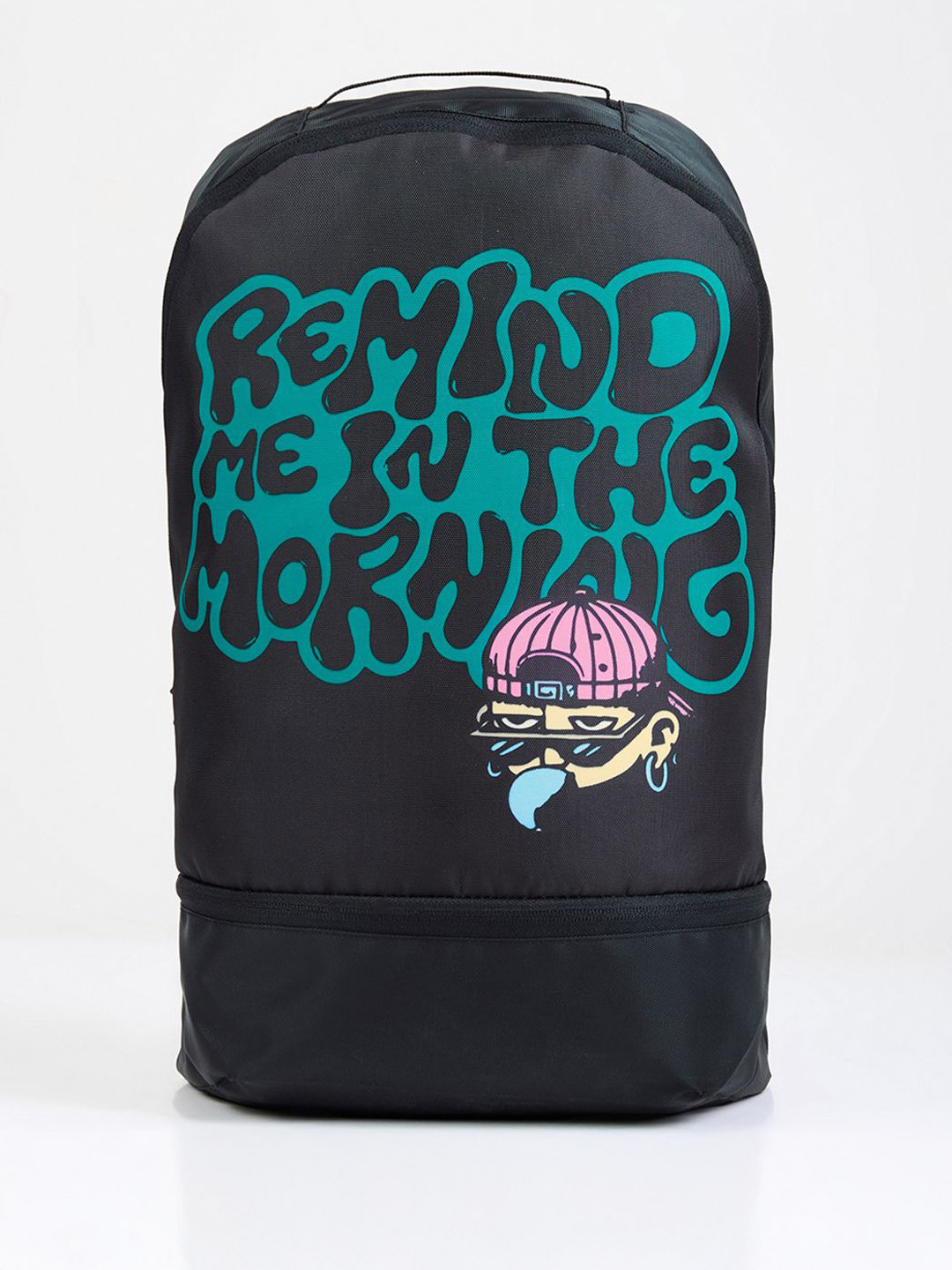 Bewakoof Unisex Black Remind Me Printed Backpack