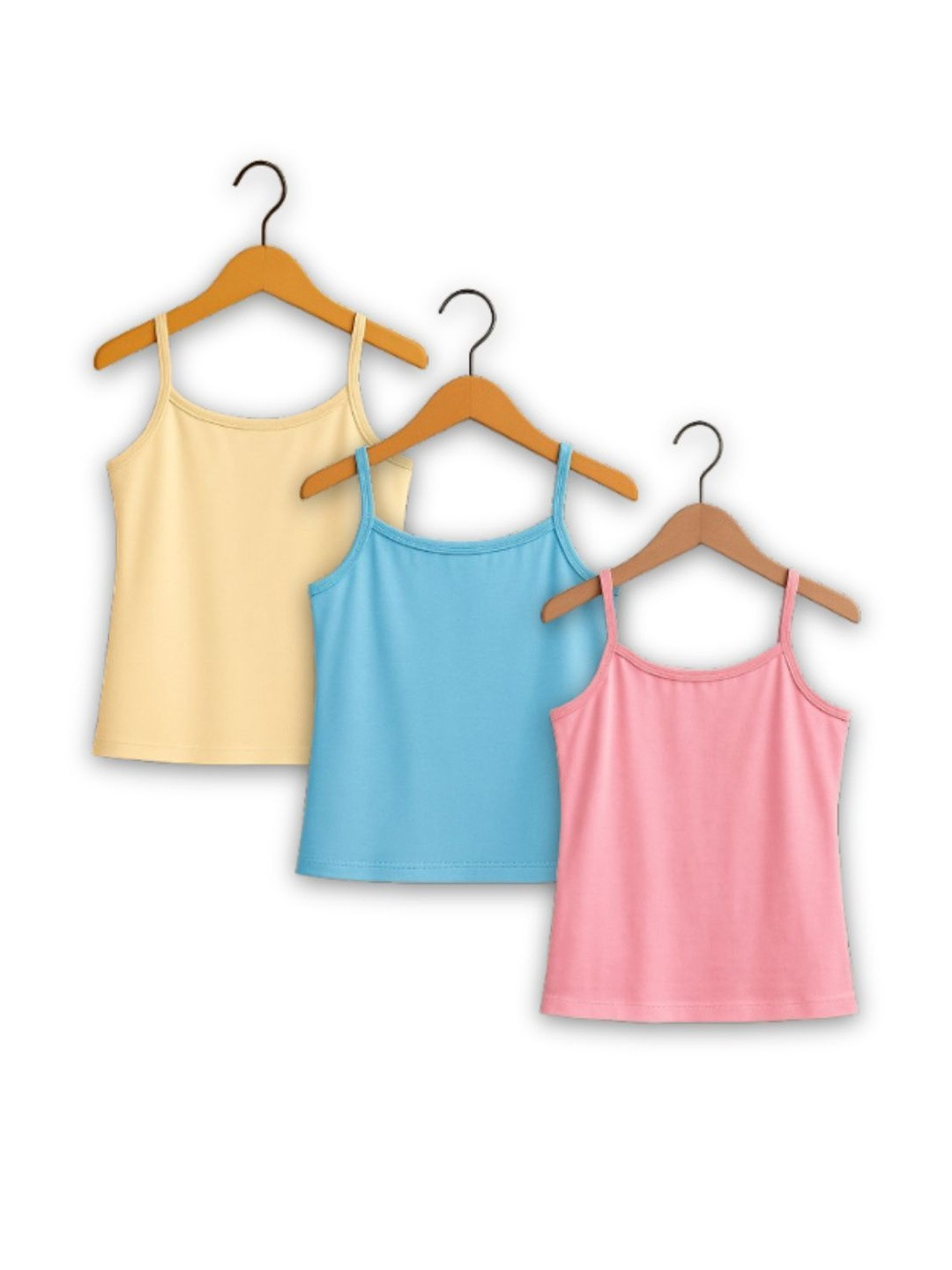 KIDAROO Pack Of 3 Girls Cotton Camisoles