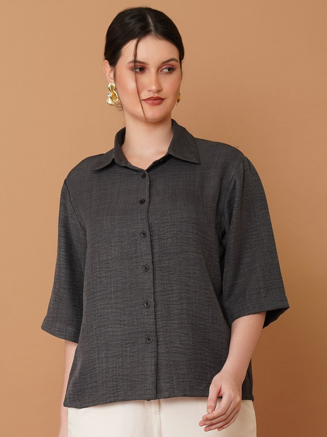 Chemistry Original Textured Spread Collar Shirt