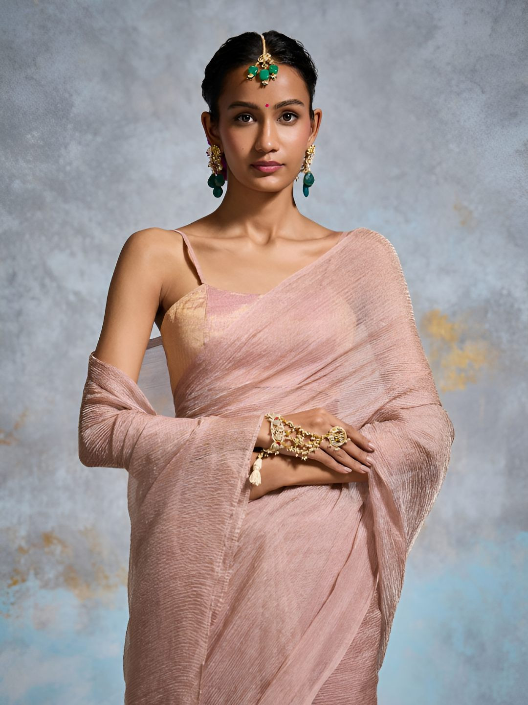 Dressfolk Tissue Saree with Blouse Piece