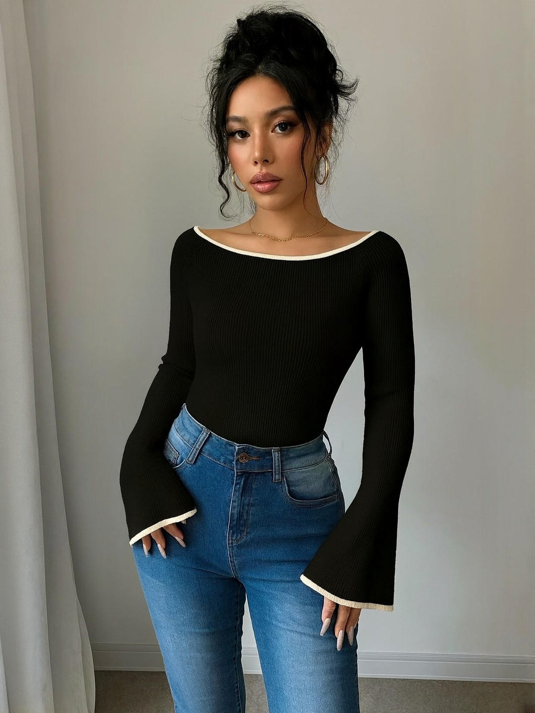 WANQUILA Flared Sleeve Top
