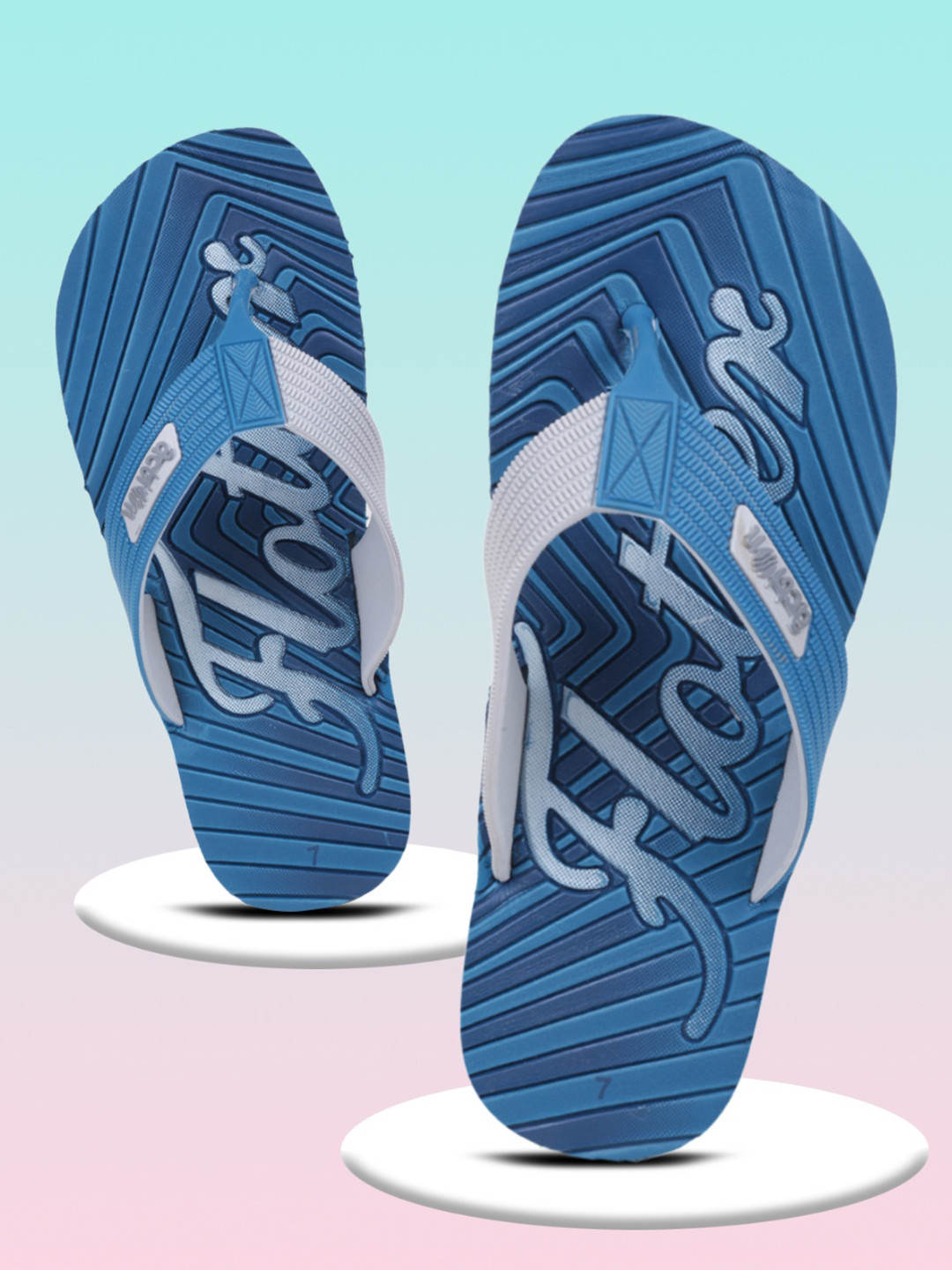 Action Plus Typographic Printed Thong Flip-Flops