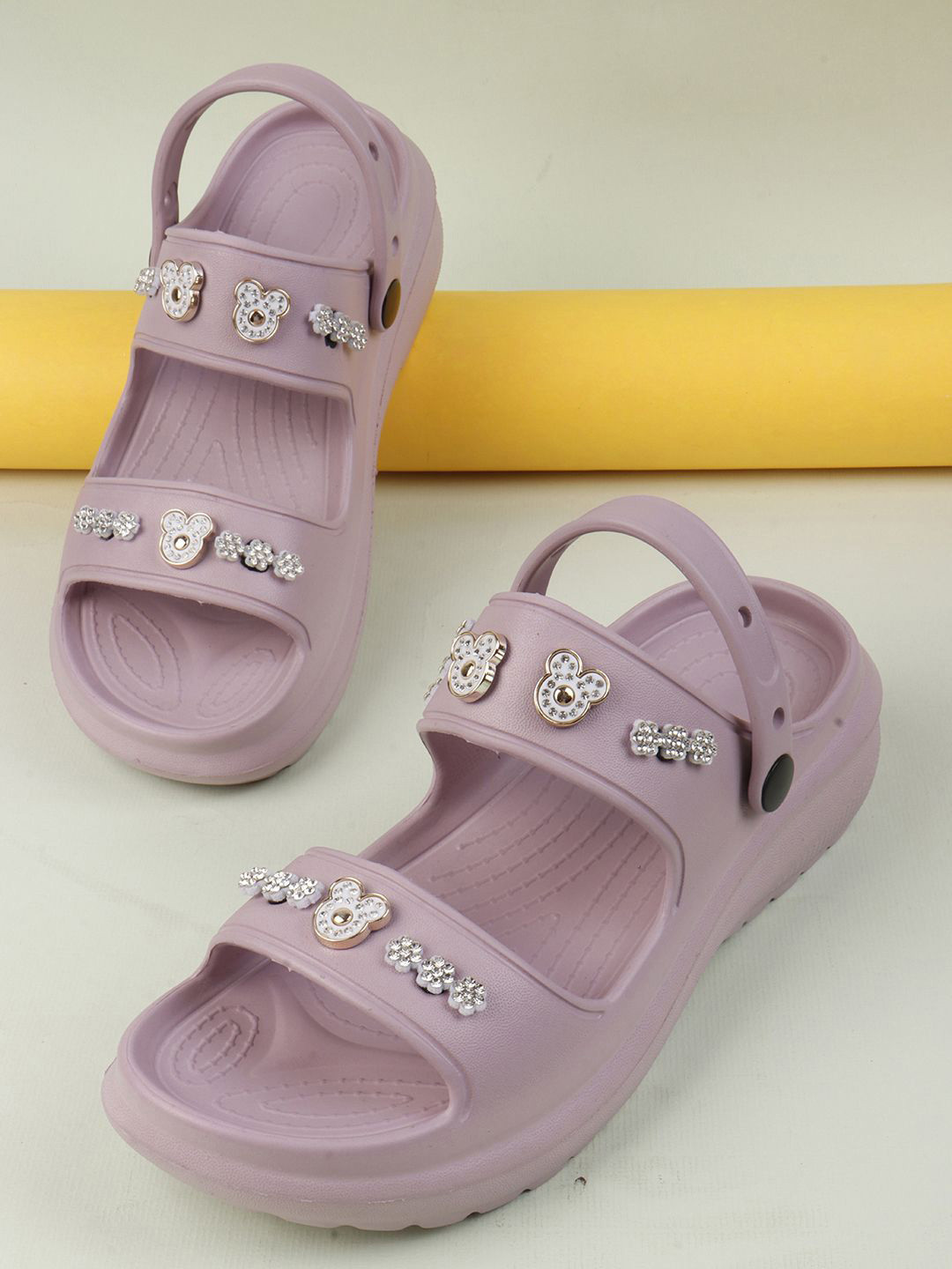 Myshtezia Women Embellished EVA Sliders