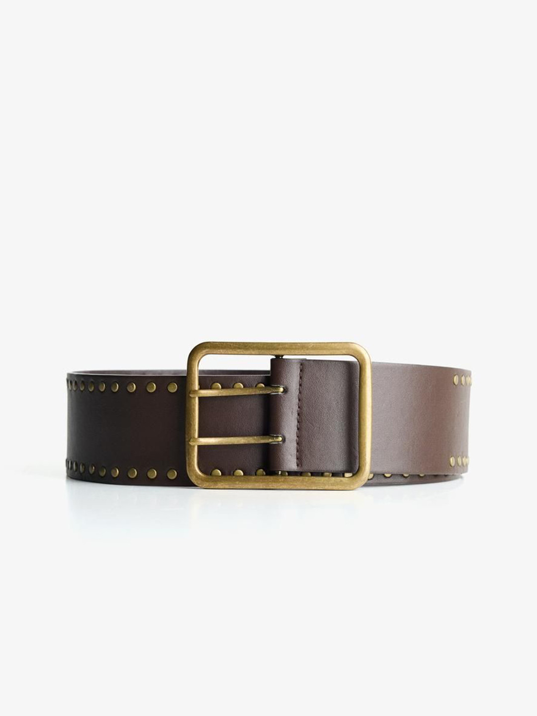 Bershka Women Wide Leather Effect Belt With Studs