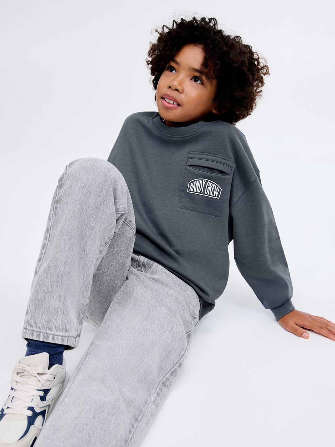 Mango Kids Boys Printed Pure Cotton Sweatshirt with Chest Pocket