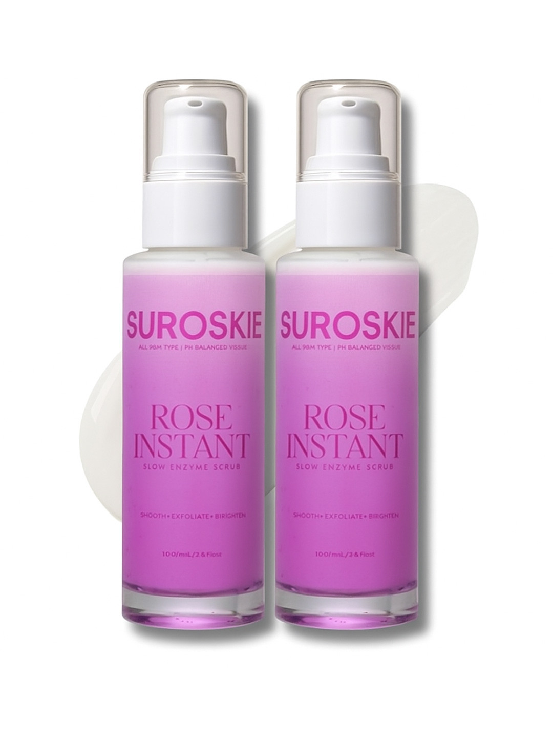 SUROSKIE Pack of 2 Rose Instant AHA BHA Enzyme Scrub - 100ml