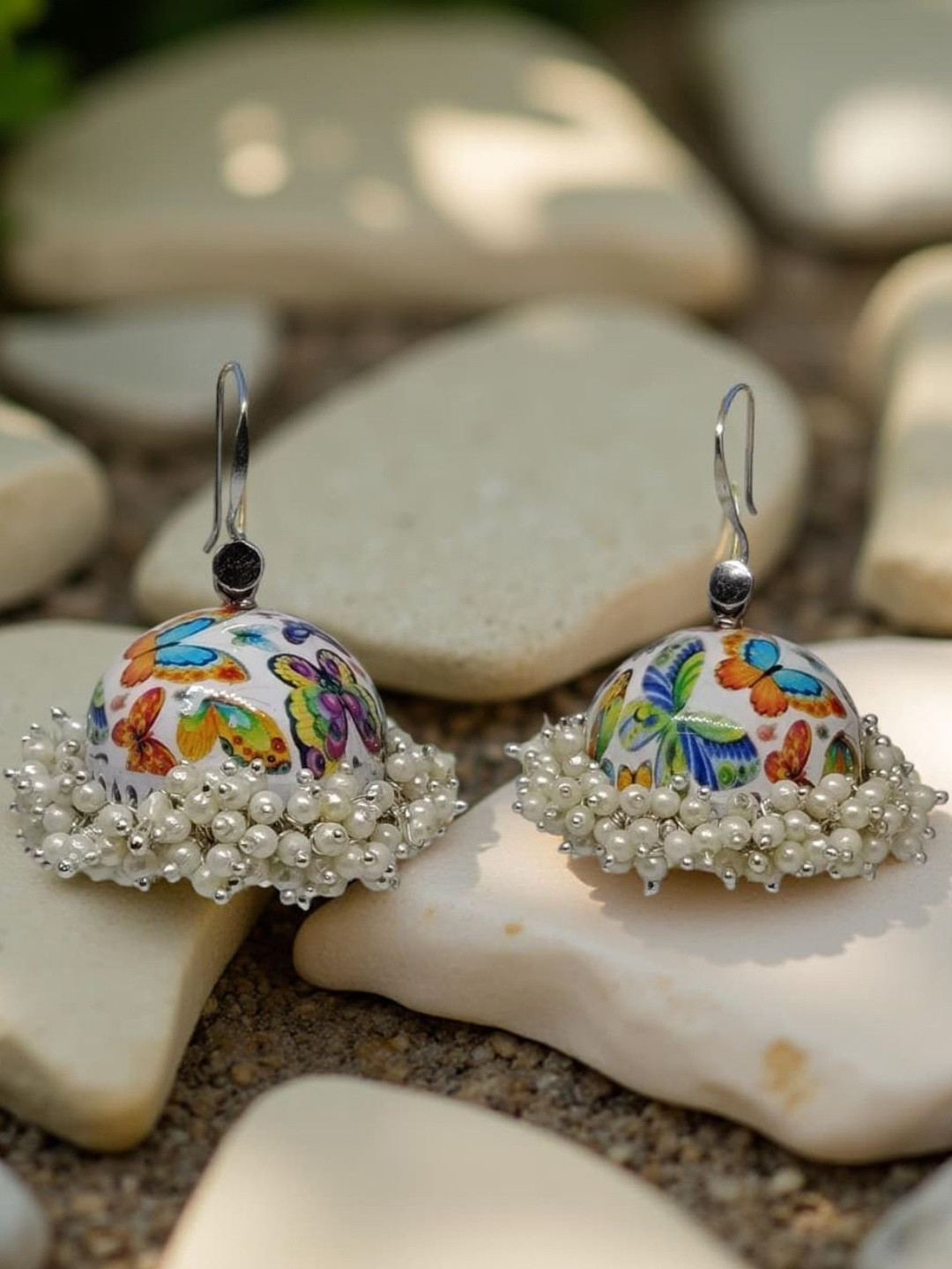 VYRA Pearls Beaded Dome Shaped Jhumkas