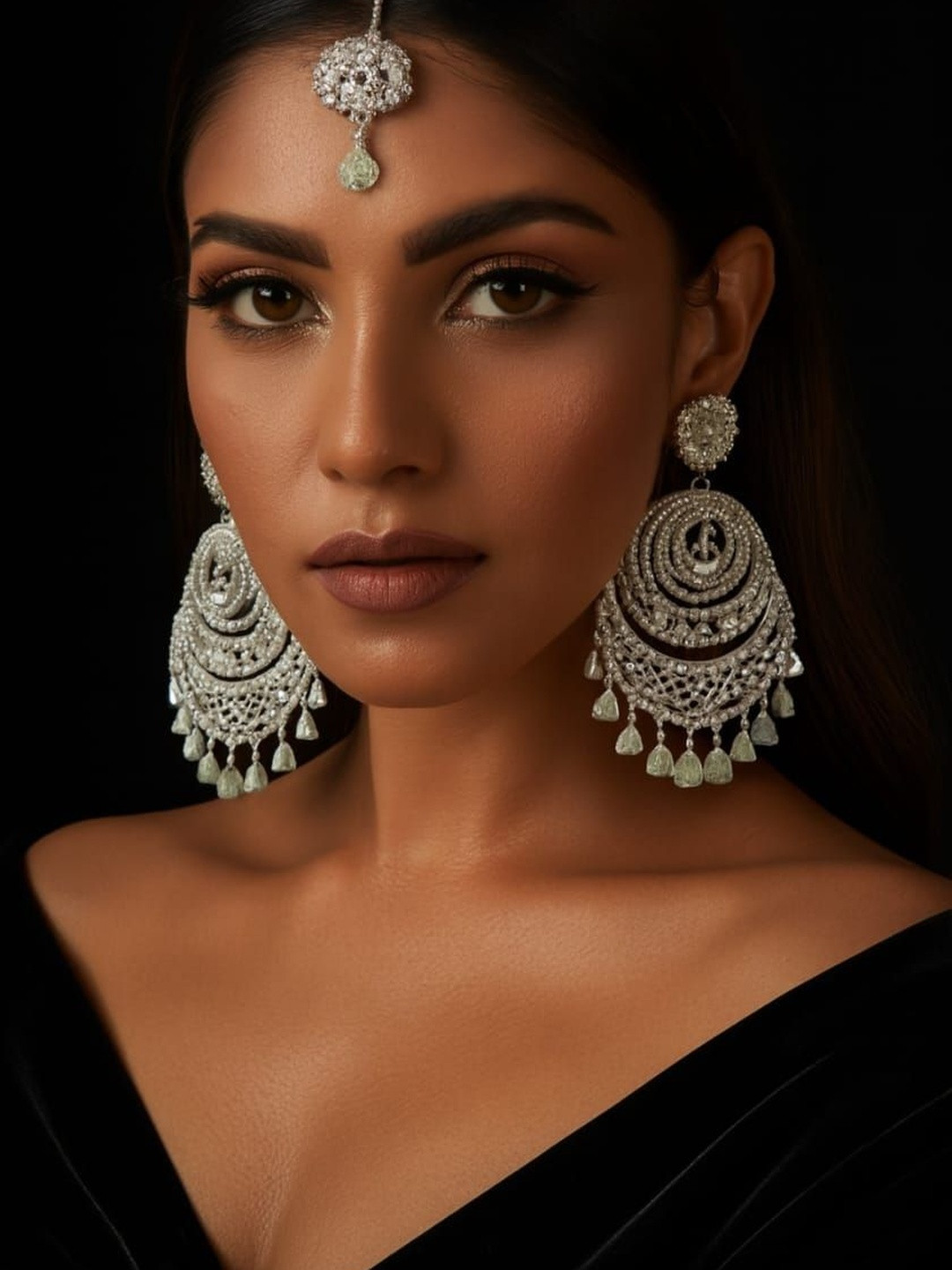 NEW AMBAJI ART JEWELLERY American Diamond Earrings