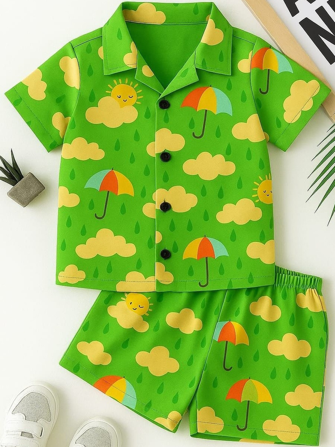 SW SWAGHOSH Boys Printed Shirt with Shorts Clothing Sets