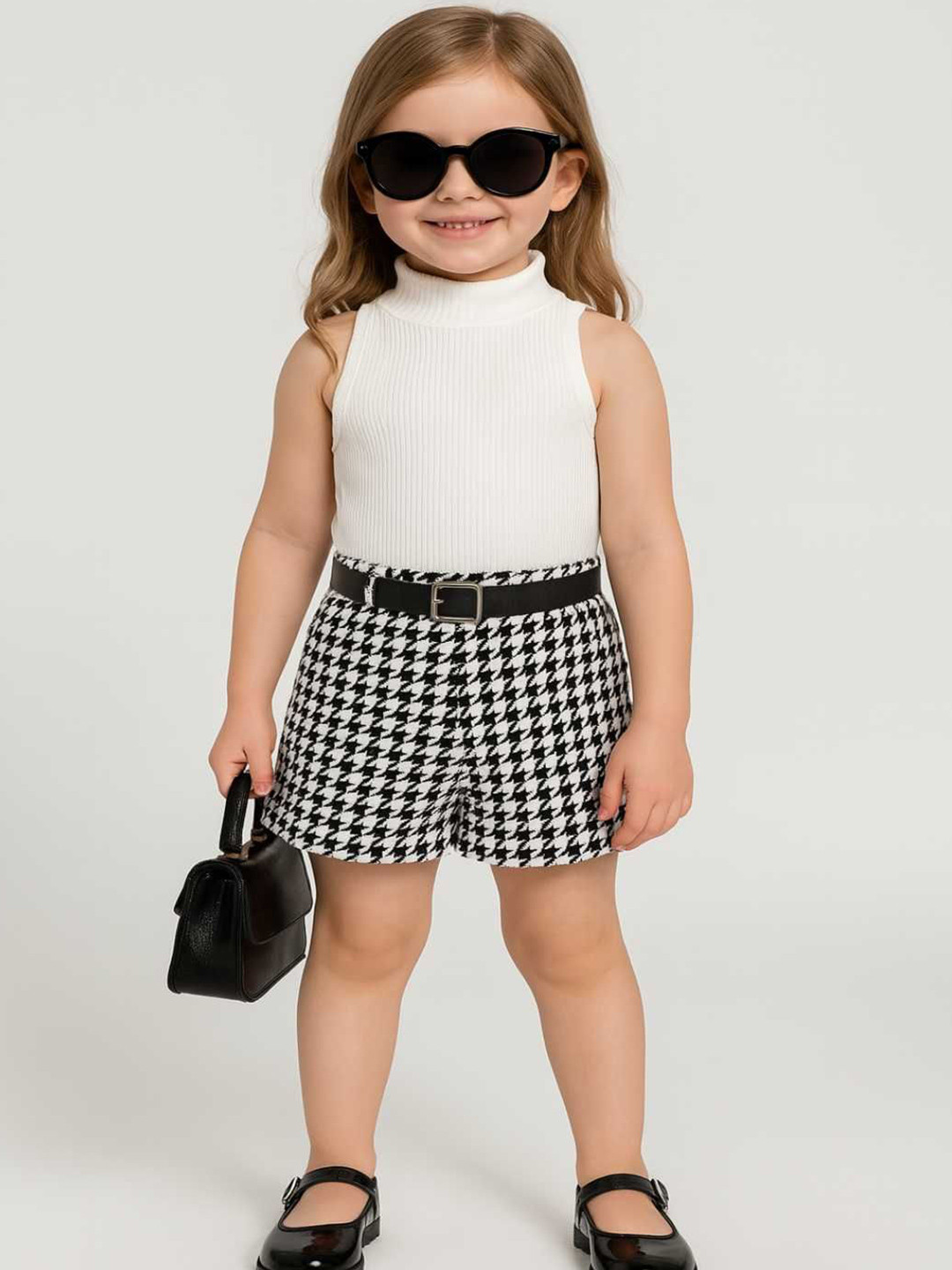 Ninas Girls Round Neck Top With Shorts