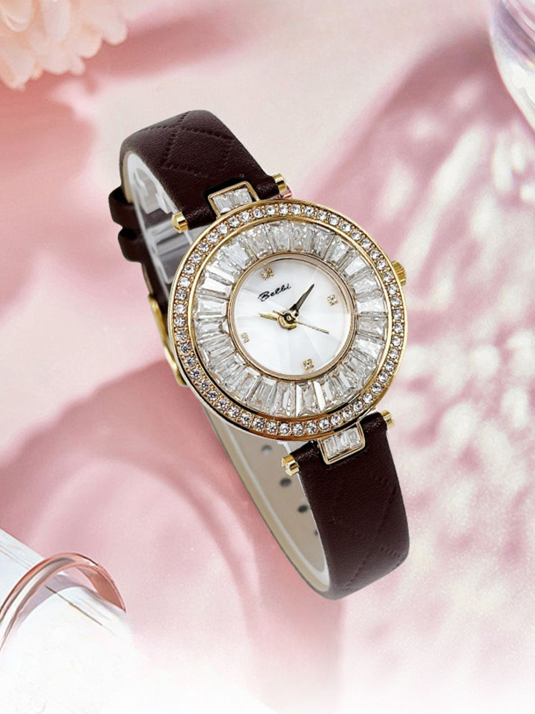 Belbi Women Round Dial & Leather Straps Analogue Watch BL14_832867583898