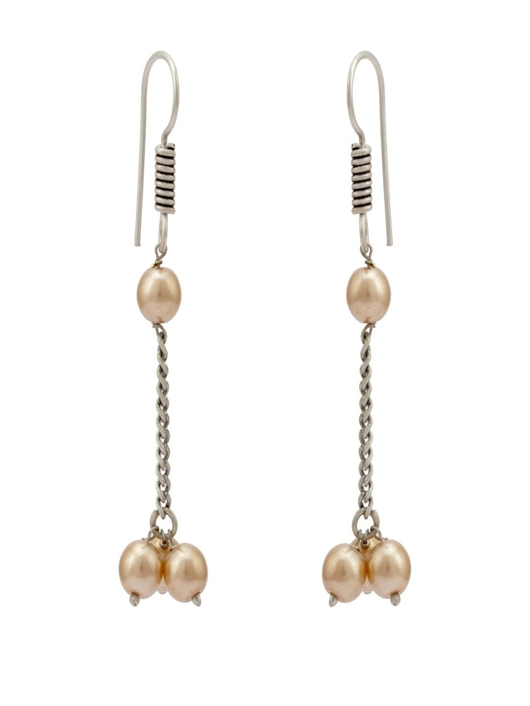 Shrim jewels Brass Plated Pearls Spherical Shaped Drop Earrings