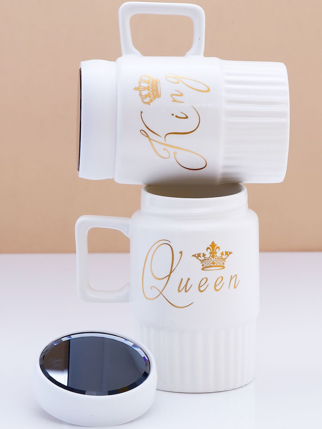 Archies White Set Of 2 King & Queen Quoted Couple Tumbler