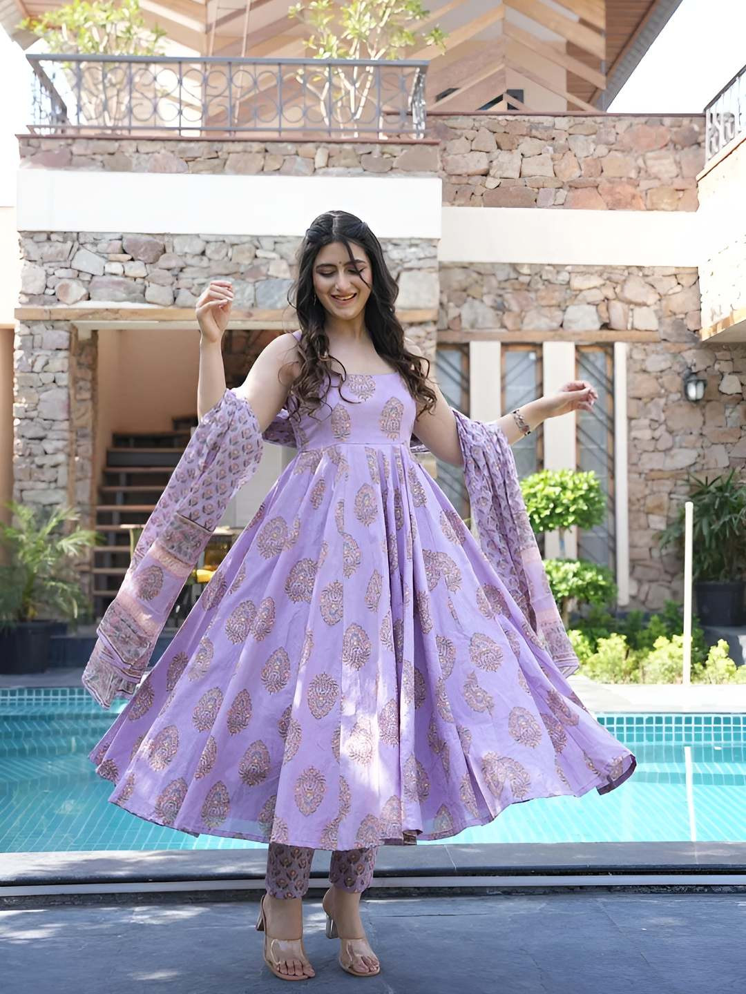 GLOSIA DESIGN Ethnic Motifs Printed Kurta With Trousers & Dupatta