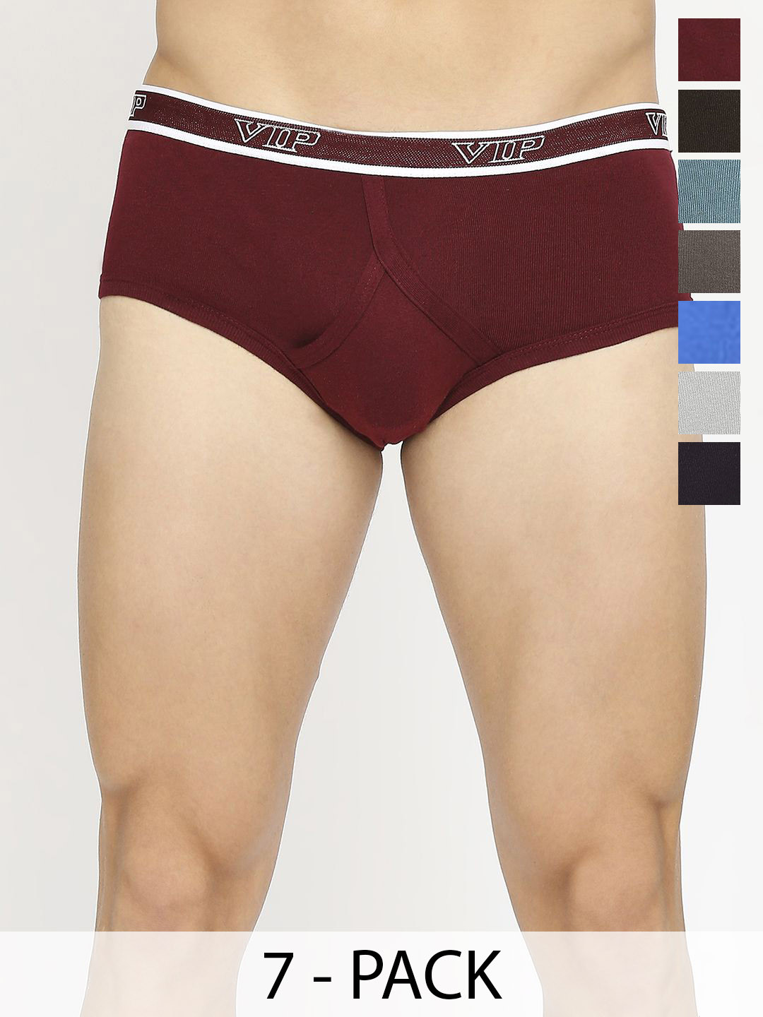 VIP Spector Pack Of 6 Assorted Pure Cotton Basic Briefs - VP-MI-BF-SPECT-1P-IN-PO6-80