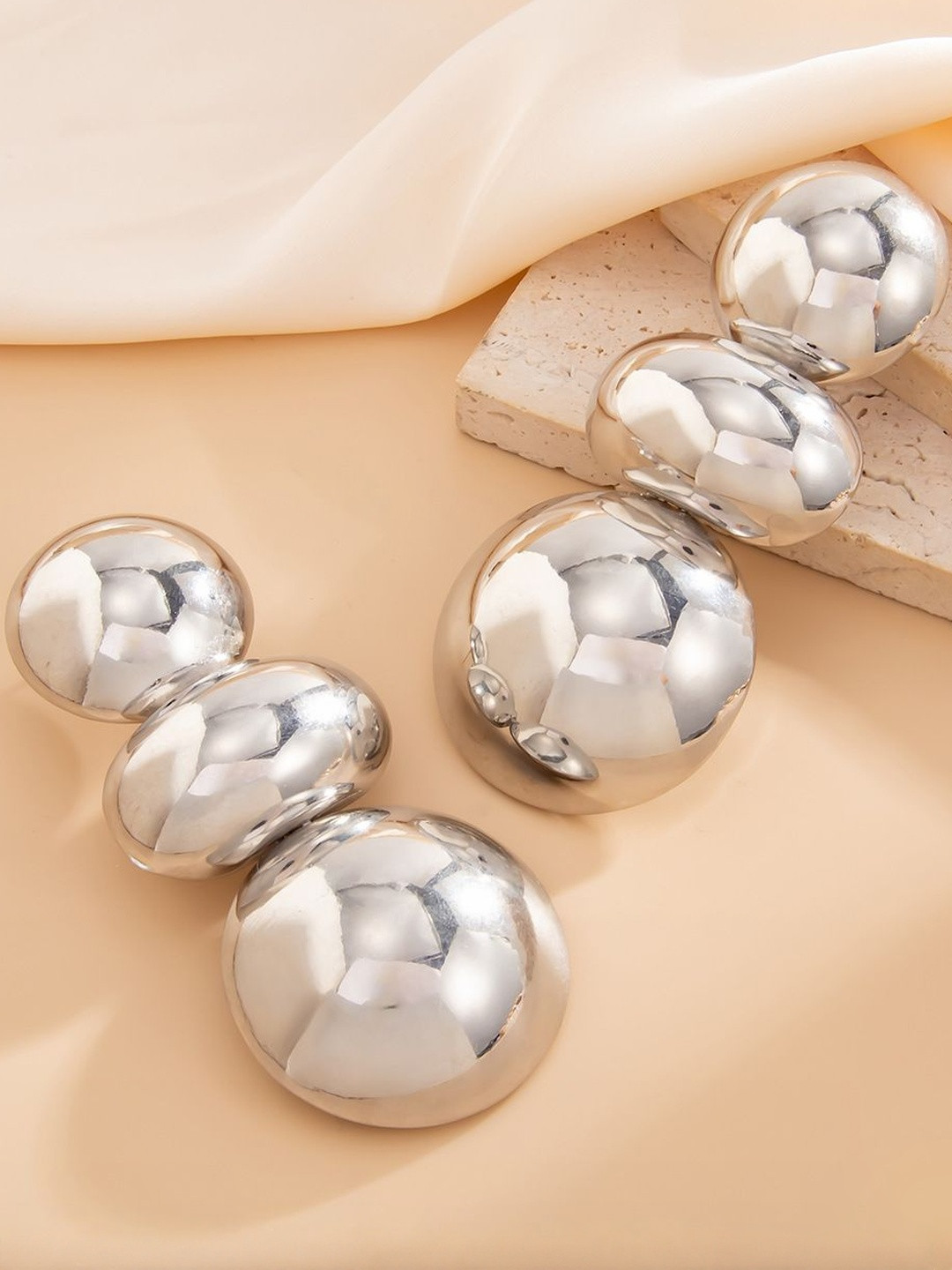 StyleCast x Revolte Oval Silver-Plated Drop Earrings