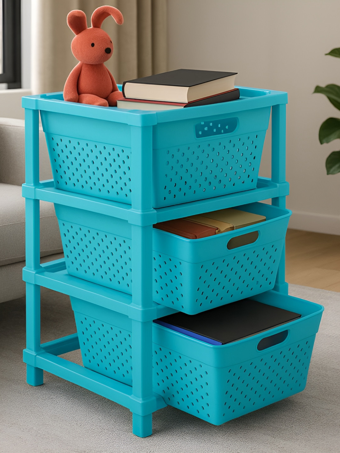 JD FRESH Stylo Blue 3 Tier Drawer Organiser