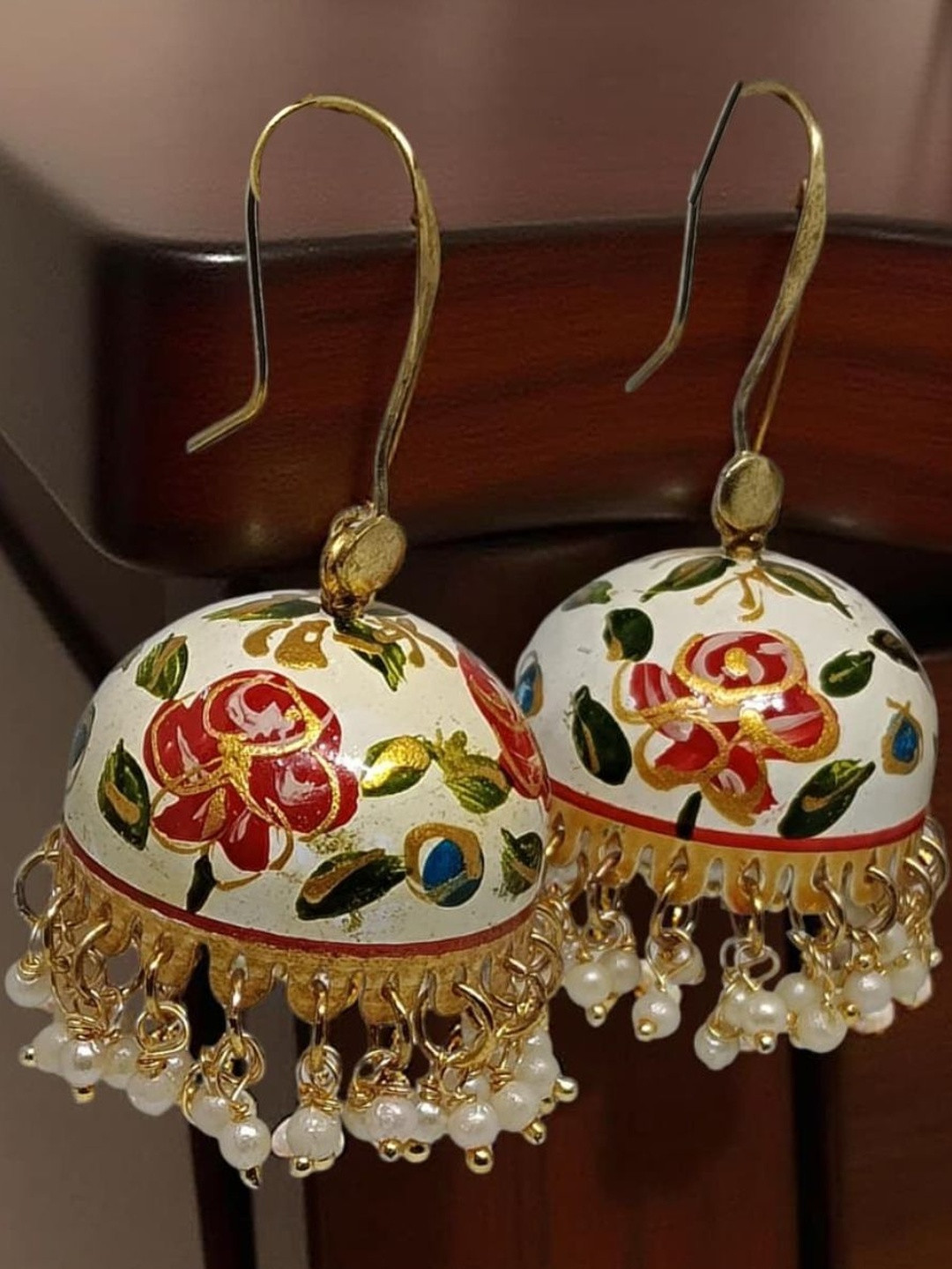 VYRA Pearls Beaded Dome Shaped Jhumkas