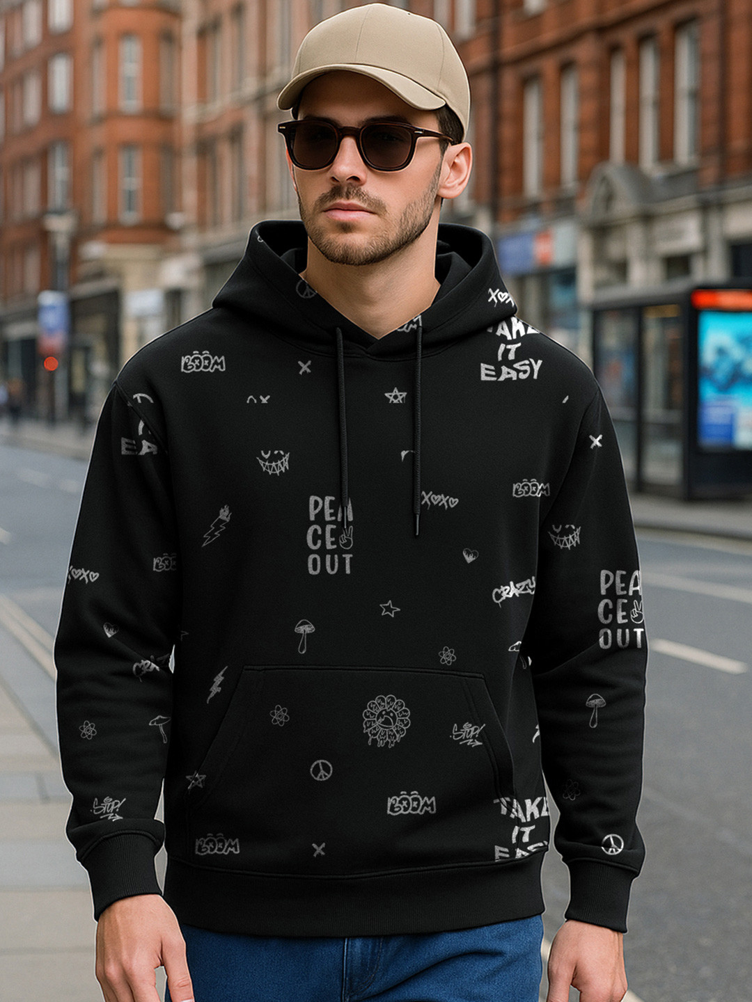Bewakoof Heavy Duty 1.0 Men All Over Printed Oversized Hoodies
