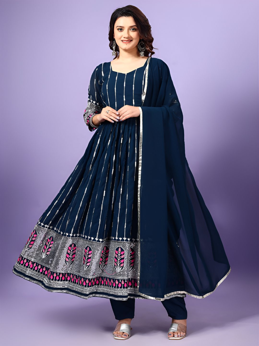 GLOSIA DESIGN Women Ethnic Motifs Kurta With Pyjamas & Dupatta Kurta Sets