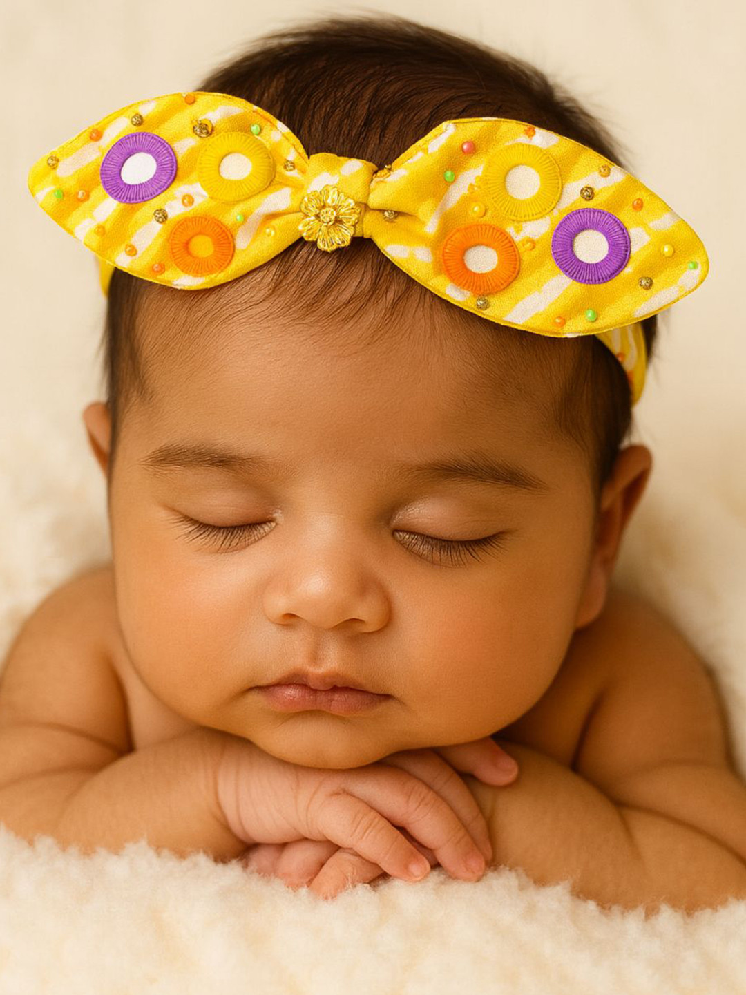 Choko Girls Artificial Beaded Embellished Bow Hairband