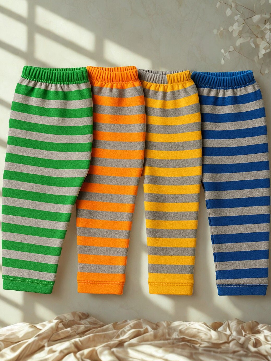 Cortica Kids Pack of 4 Blended Striped Pattern Night Pants
