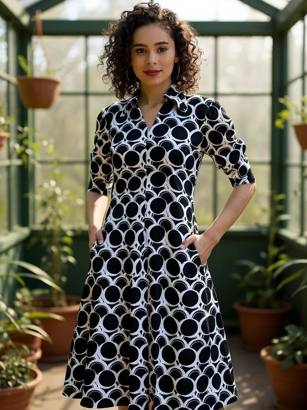 INUKA Print A-Line Dress