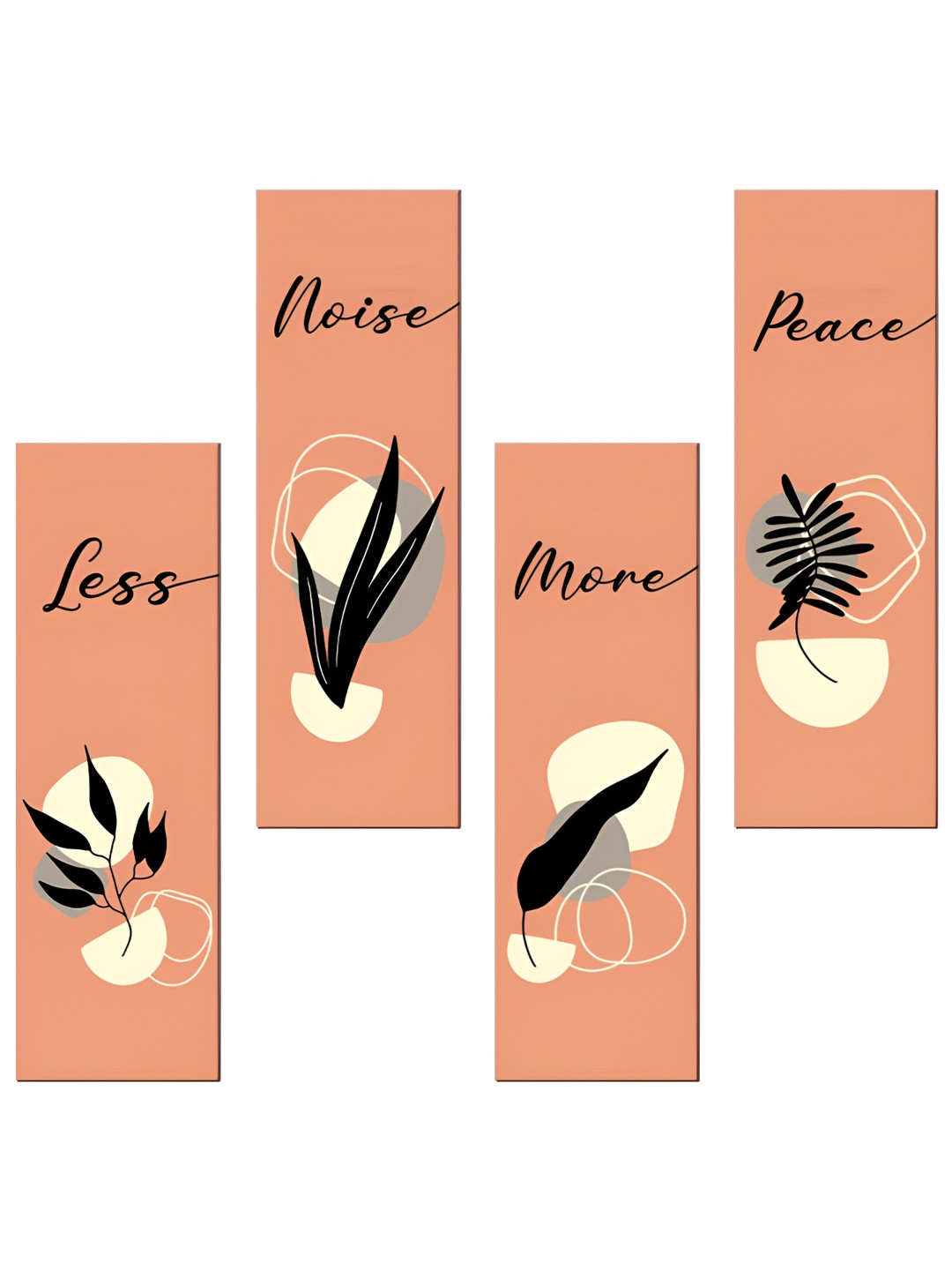 SEHAZ ARTWORKS Orange Colored & Black 4 Pieces Printed Wall Hangings