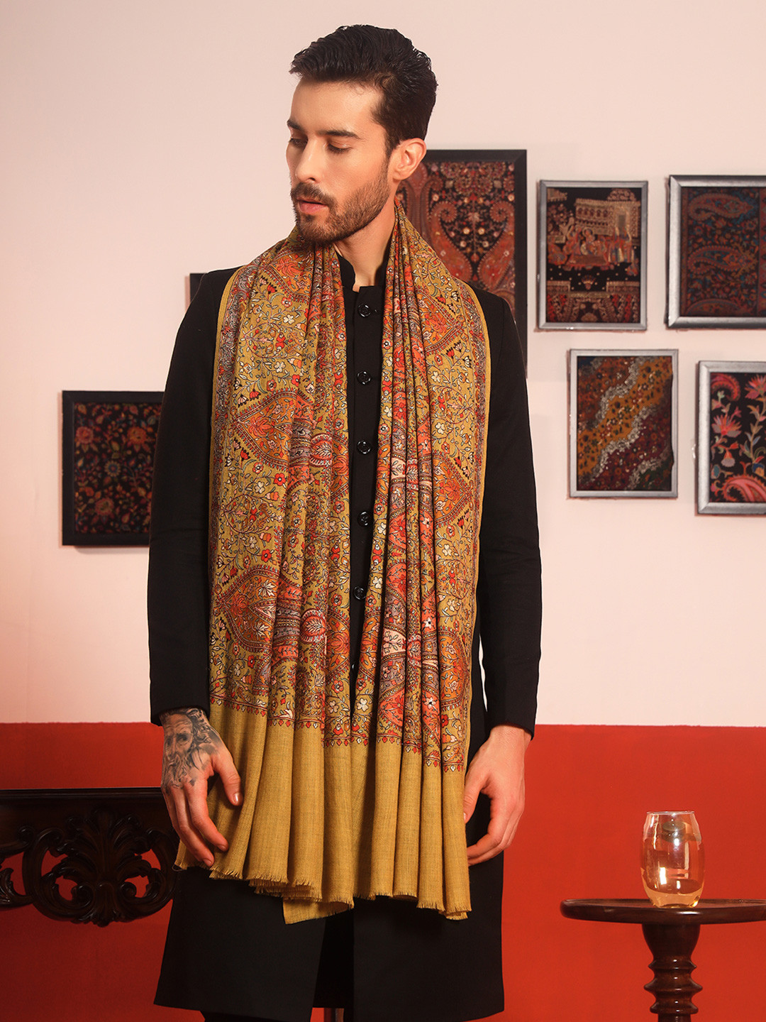 Pashmoda Embroidered Mahnoor Pure Woollen Shawl