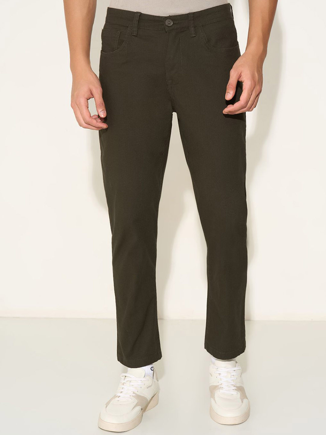 Peregrine by Pantaloons Men Mid-Rise Flat-Front Trousers