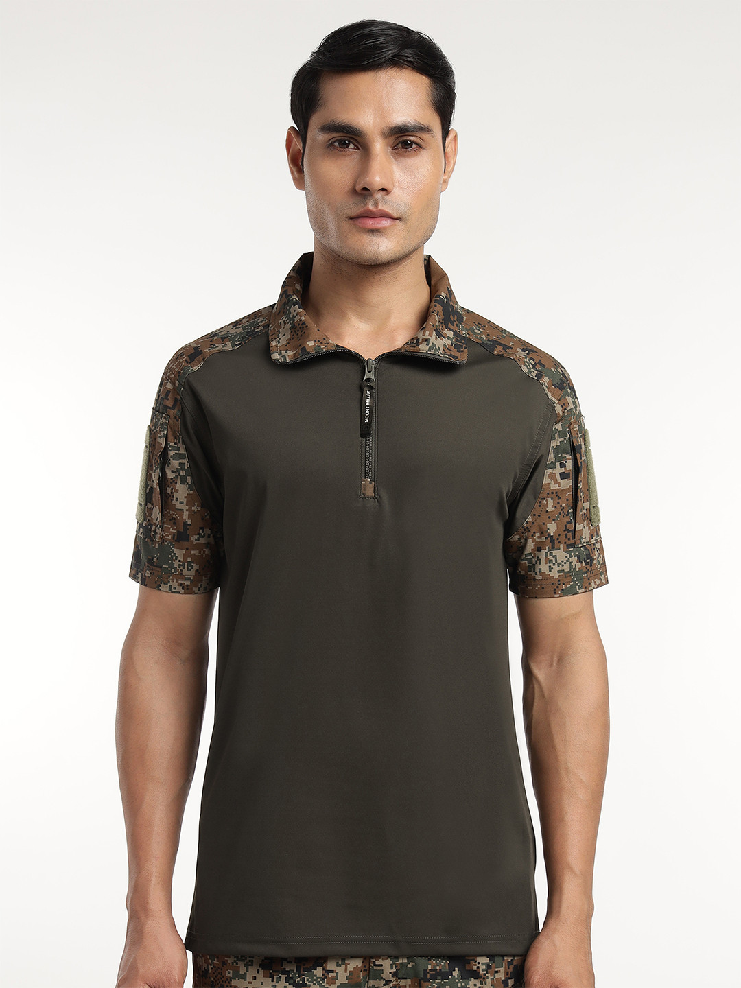 MOUNTMILLER Men's Camouflage Printed Short Sleeve Ripstop Tactical Polo T-Shirt