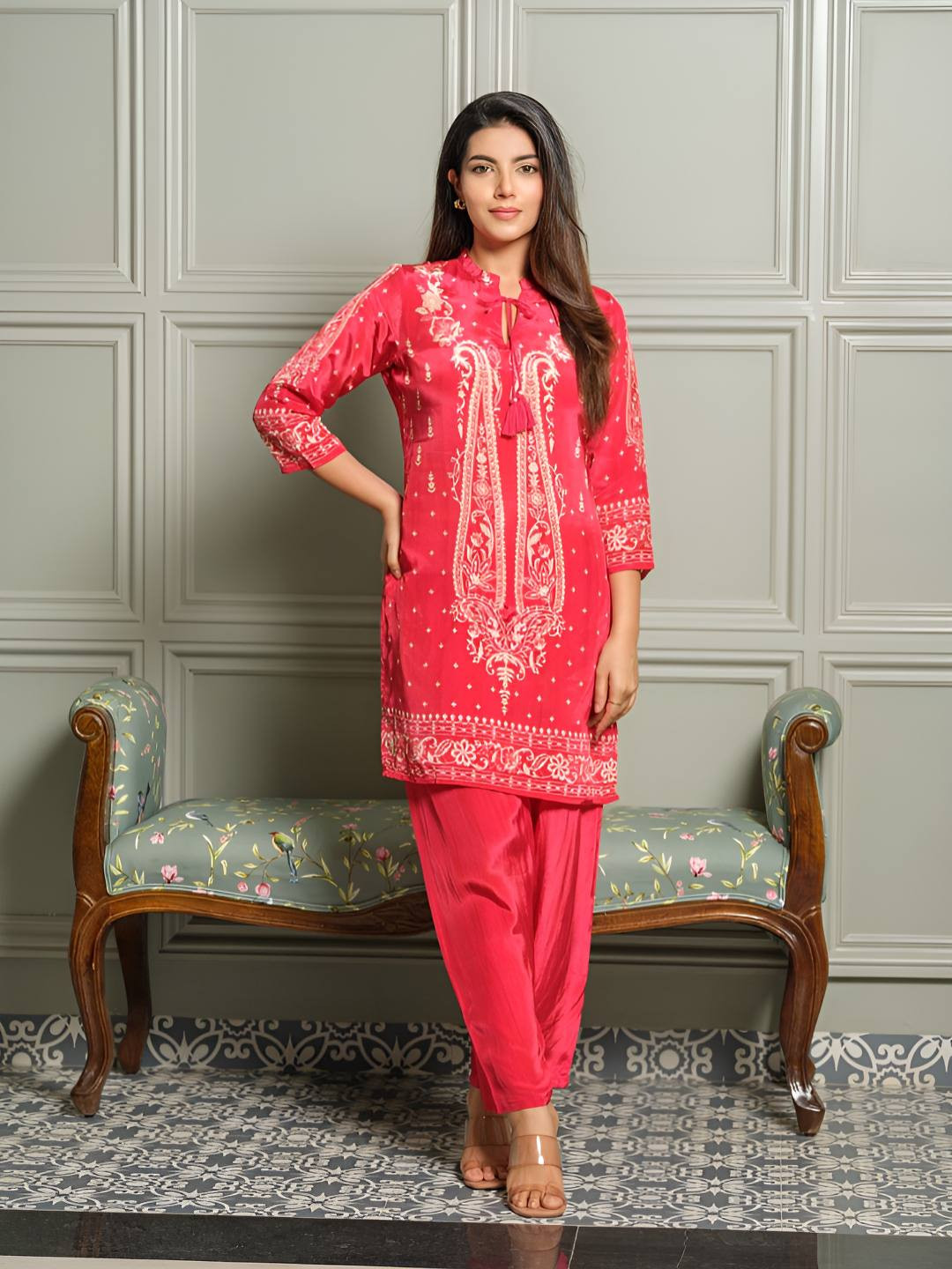 AUTUMN LANE Women Palash Zarqa Printed Kurta Sets