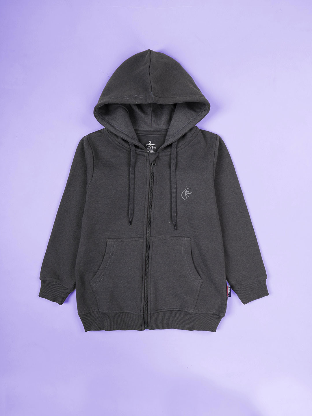 KiddoPanti Kids Full Sleeve Zip Front Open Hooded Fleece Sweatshirt