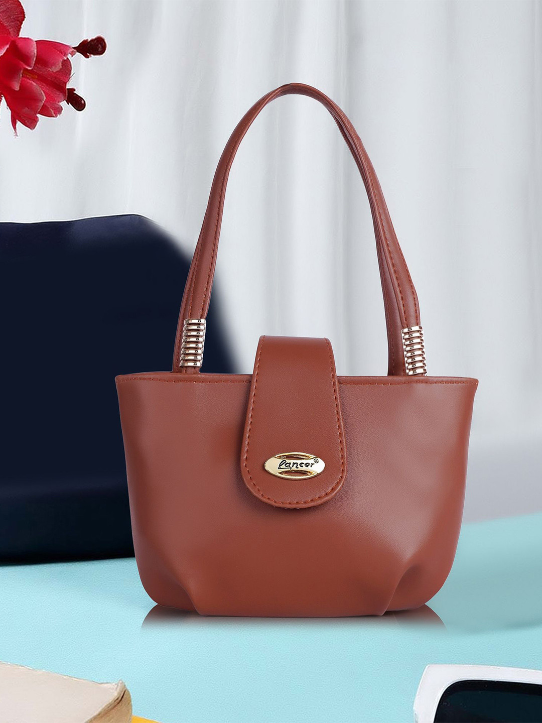 Lancer Structured Two Handles Non-Detachable Sling Strap Handheld Bag