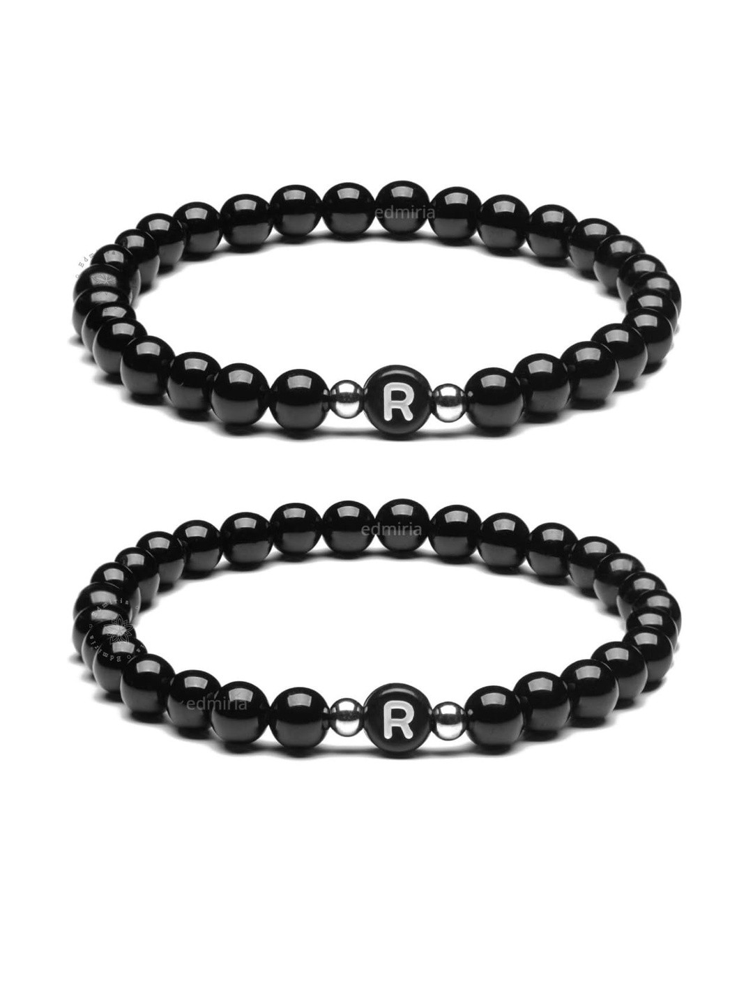 EDMIRIA Unisex Set of 2 Initial Letter Bracelet