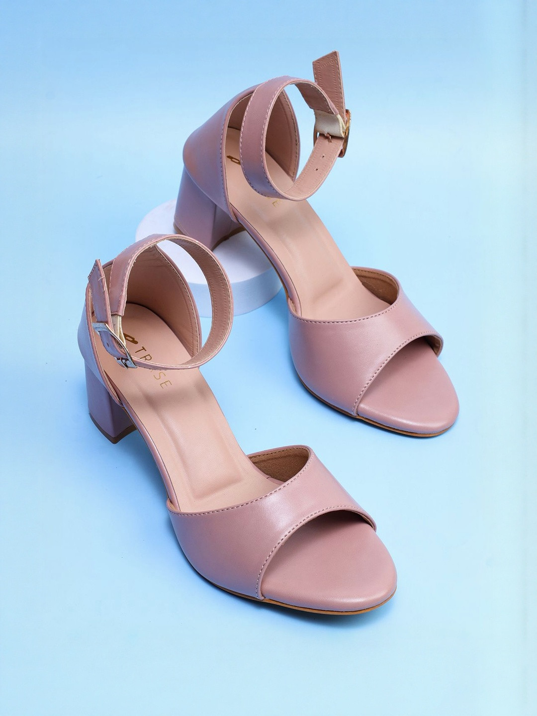 TRASE Women Peach Block Heels