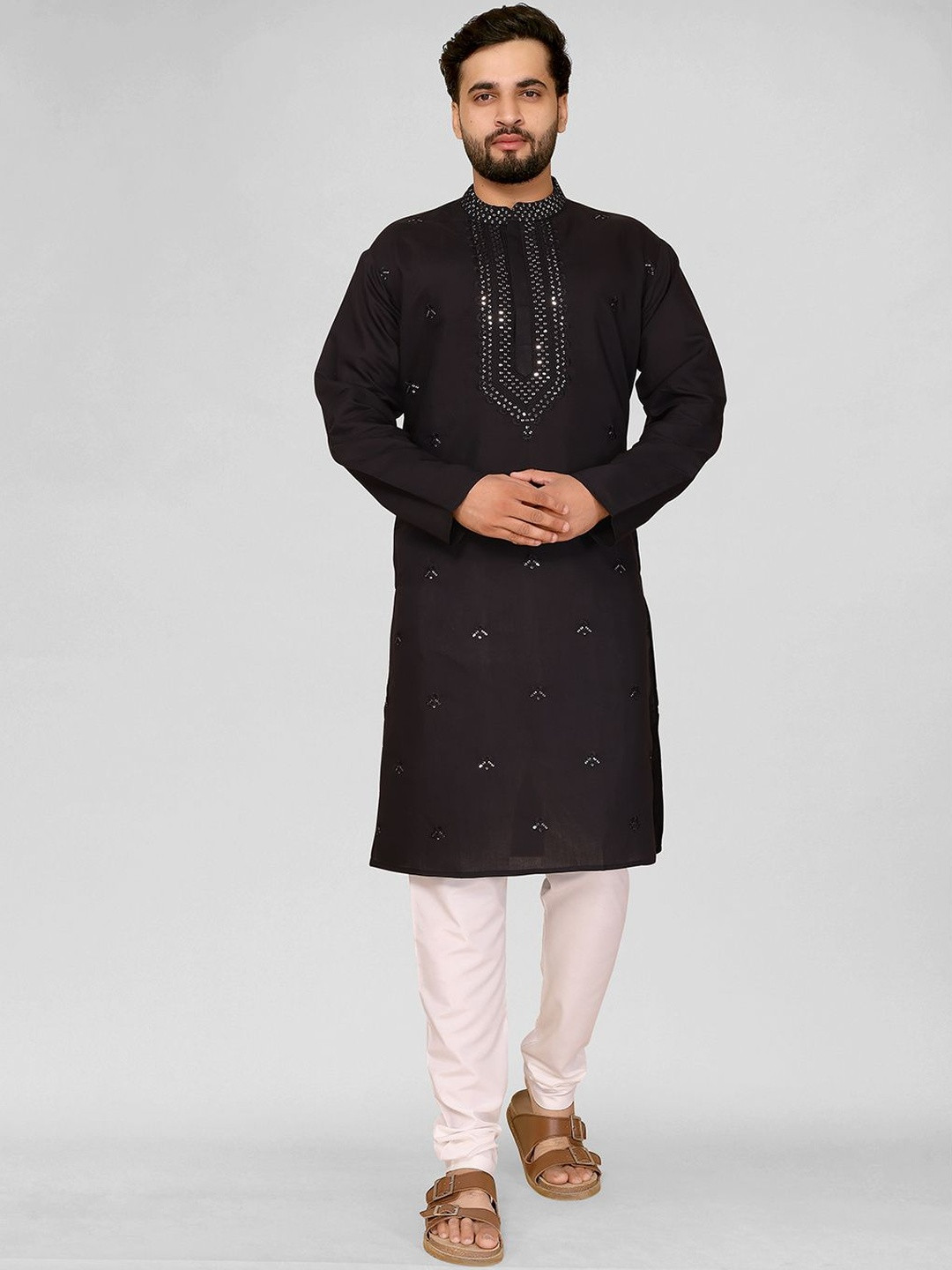 Moda Rapido Men Cotton Silk Printed Kurta