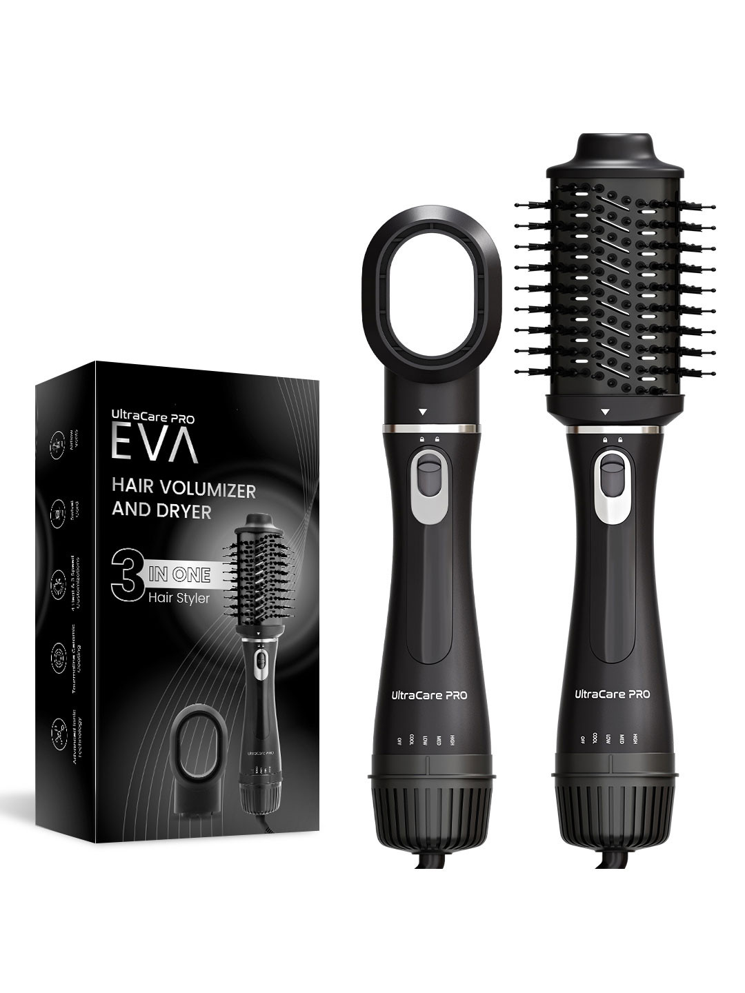 UltraCare PRO EVA Hair Volumizer & Hair Dryer- Black