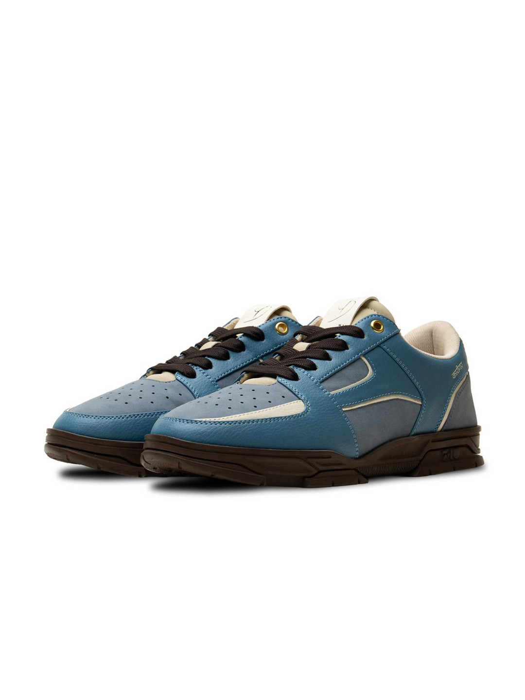 7-10 Cobalt Men Colourblocked Flatforms With Laser Cuts