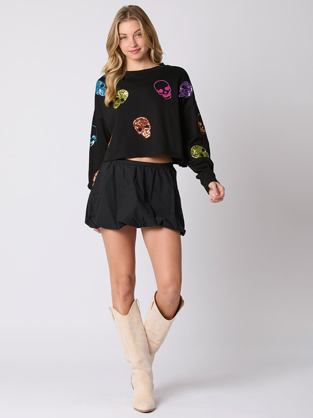 JC Mode Women Printed Grunge Sweatshirt