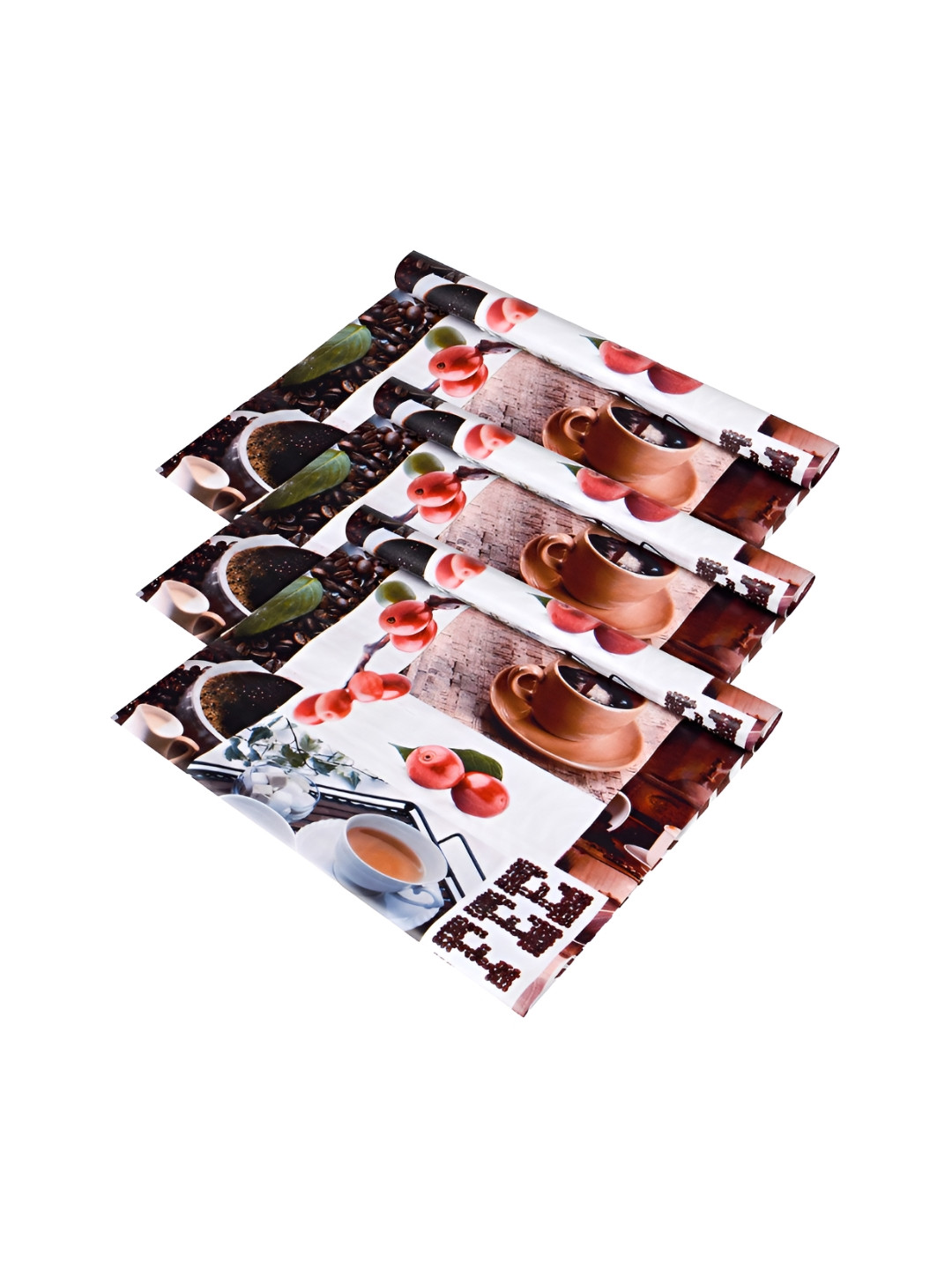 Aura Coffee Brown & White 3 Pieces Shelf Liner Organisers