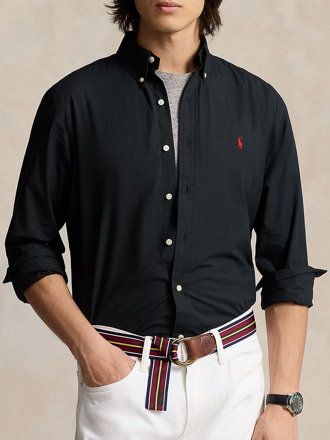 Polo Ralph Lauren Button-Down Collar Custom Fit Cotton Poplin Shirt