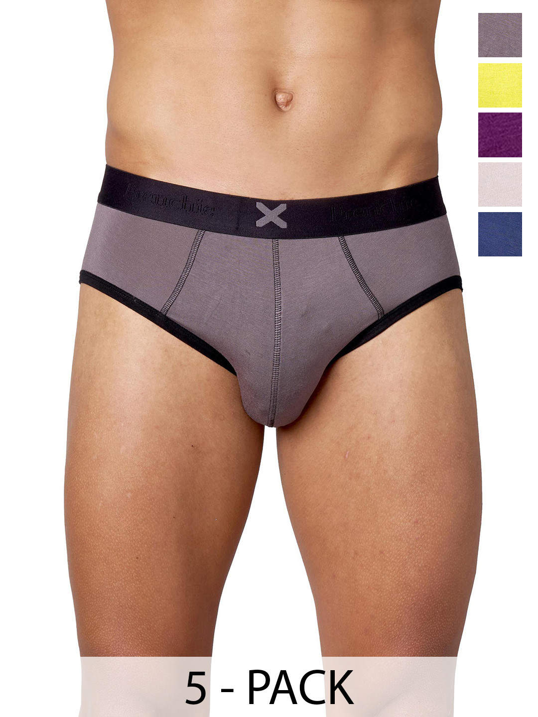 FRENCHIE Men Pack Of 6 Modal Cotton Mid Rise Ultrasoft Briefs