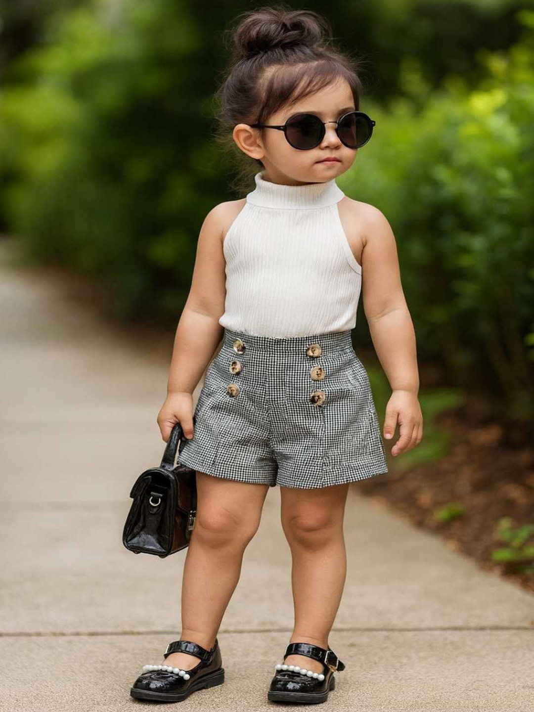 Ninas Baby Girls Round Neck Top And Shorts