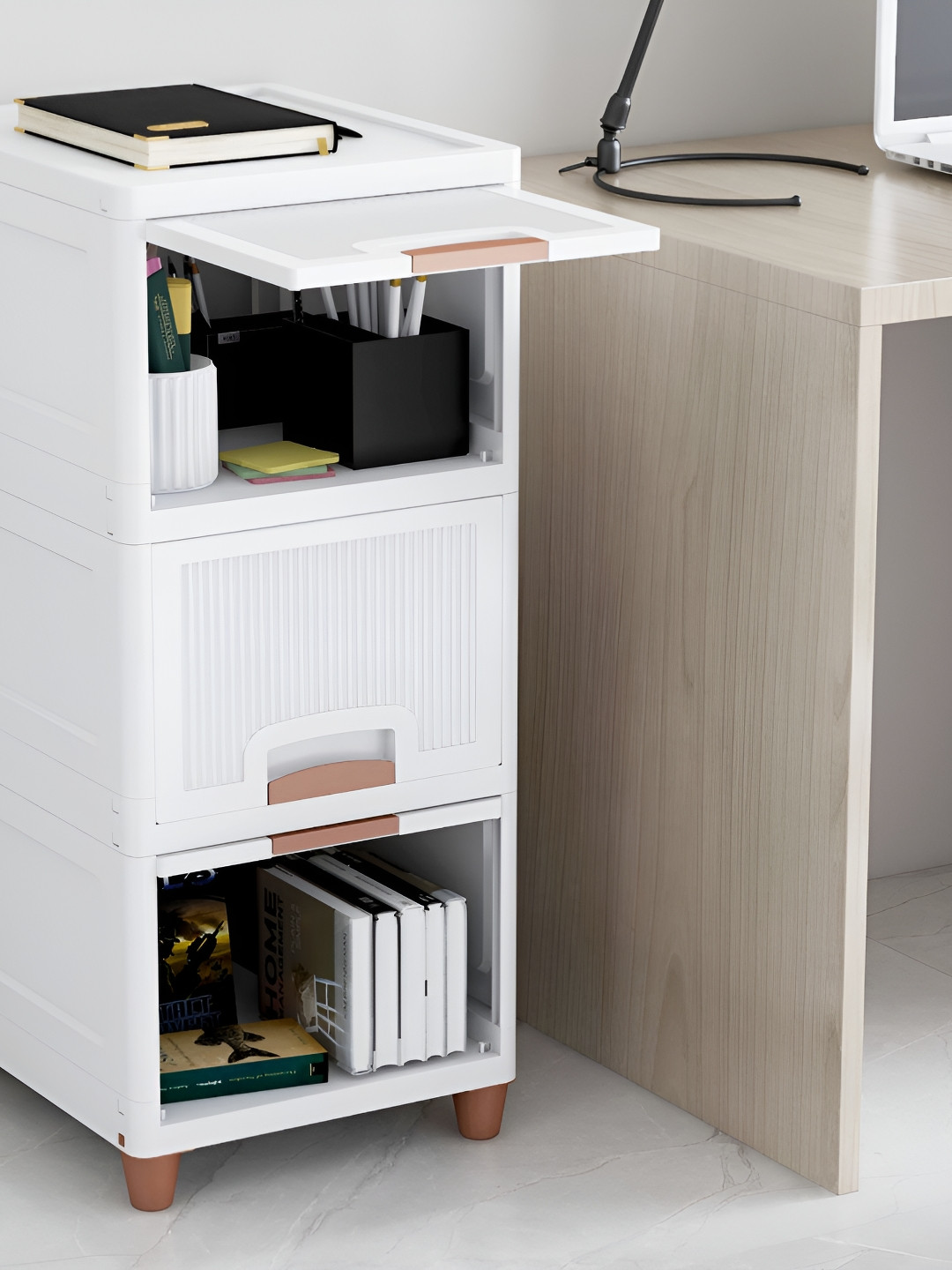 JD FRESH White & Brown 3 Tier Crack Resistant Multi-Utility Organiser