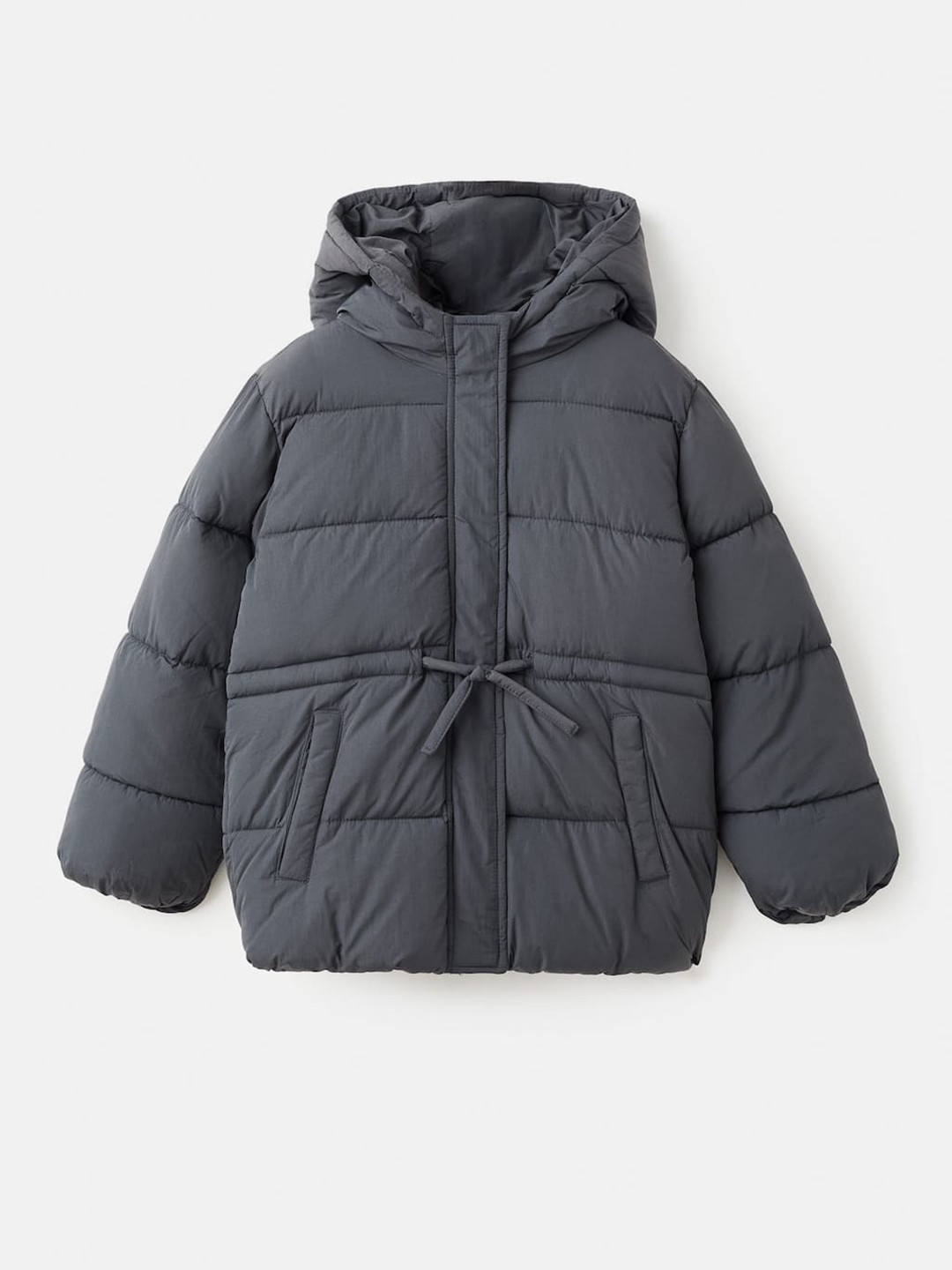 Mango Kids Girls Puffer Jacket with Tie-Up Detail