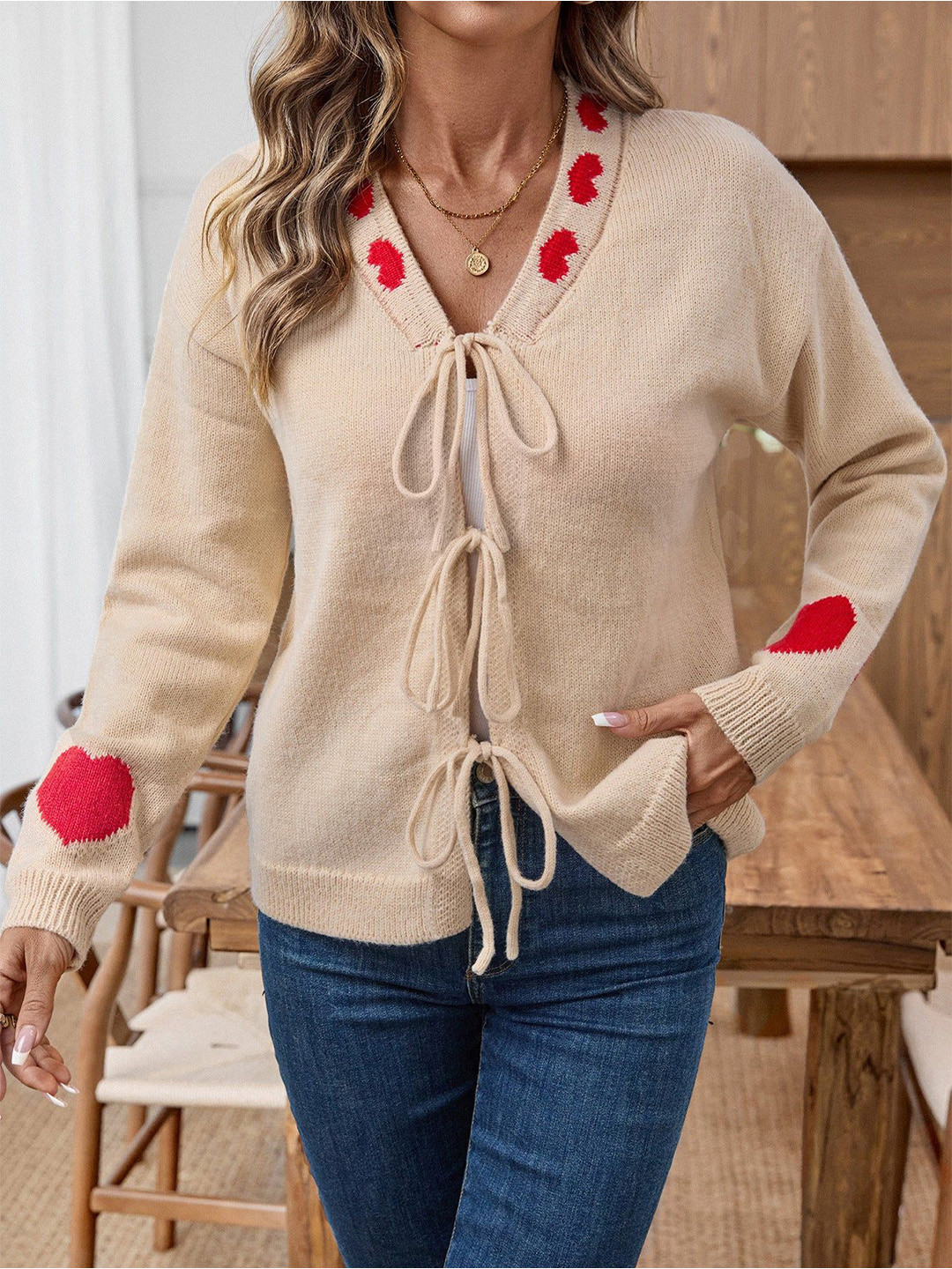 Outzidr Women Conversational Printed Cardigan