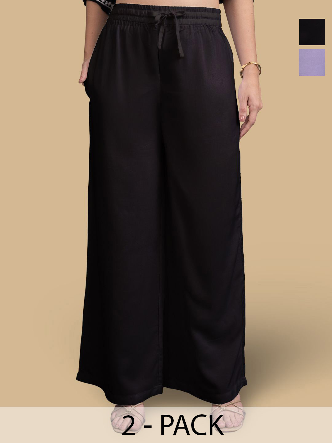 Jinfo Pack Of 2 Wide Leg Palazzos