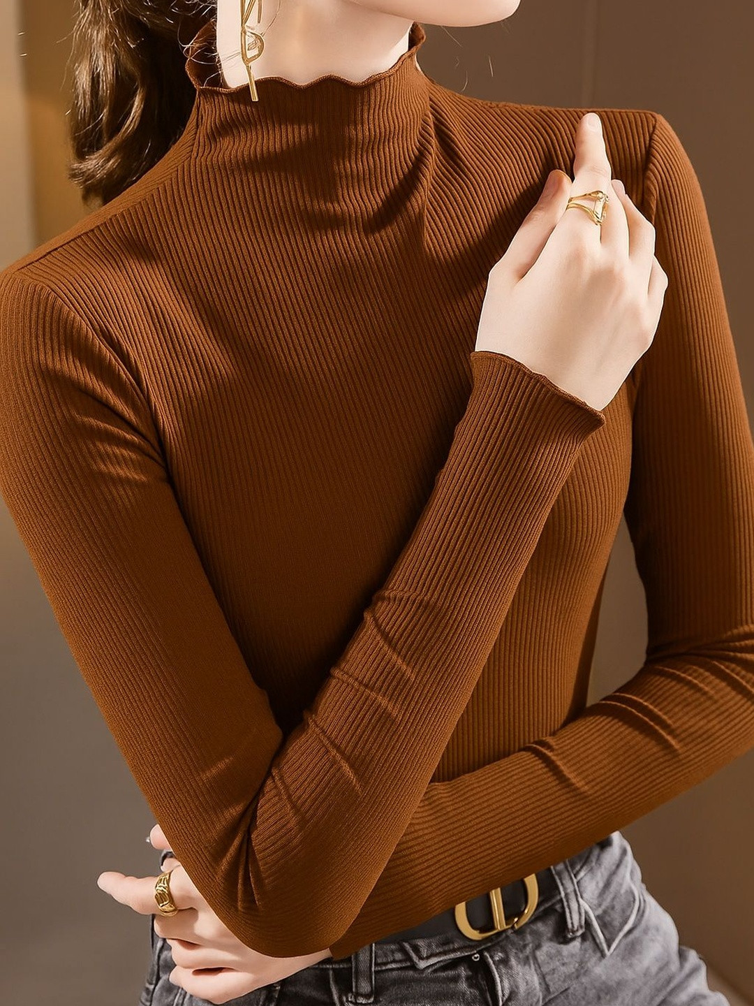 WANQUILA Women Turtle neck Top